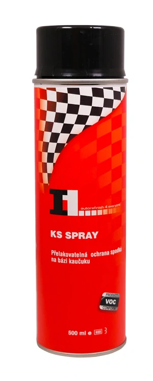 I1 KS ČERNÁ SPRAY 500 ml - černá přelakovatelná ochrana podvozků