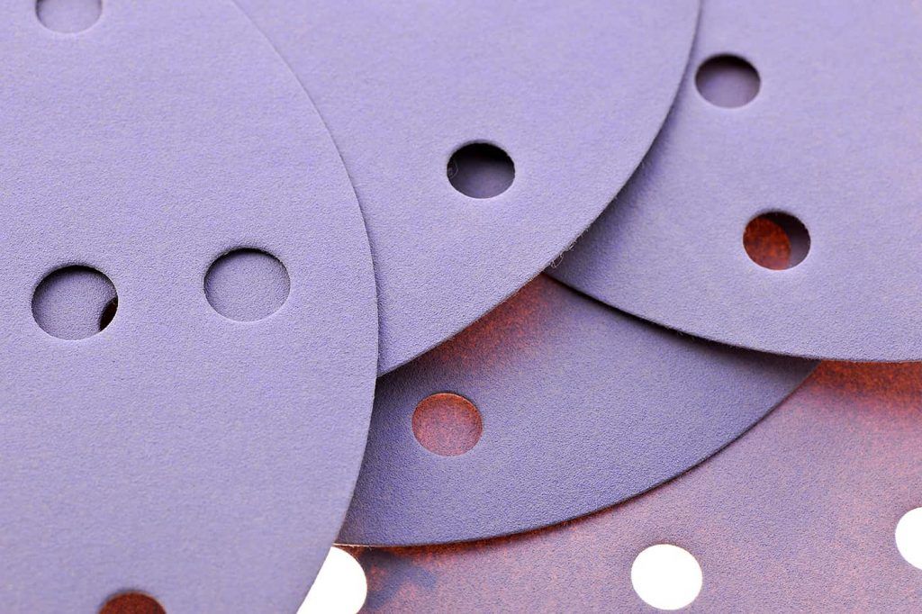 Smirdex 740 ceramic velour disc 150 mm 15 děr P40  brusný papír suchý zip s keramickým zrnem 