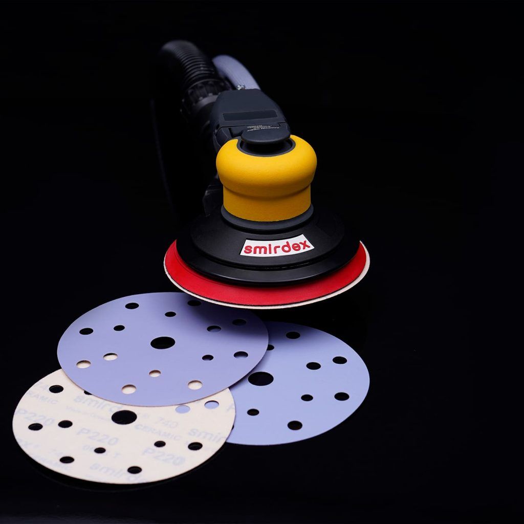 Smirdex 740 ceramic velour disc 150 mm 15 děr P40  brusný papír suchý zip s keramickým zrnem 